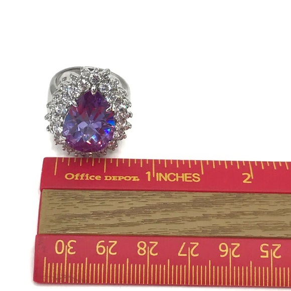 Charles Winston CWE Sterling Silver Purple CZ Ring - Picture 4 of 7